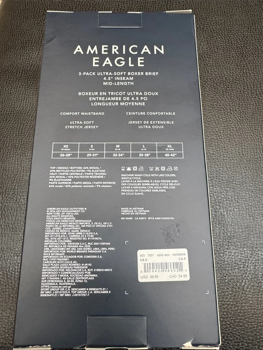 American Eagle Boxer Briefs Mens Small 3 Pack